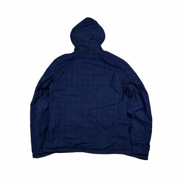 CP Company Jaeger LeCoultre Reversible Navy/Checked Goggle Jacket - Large