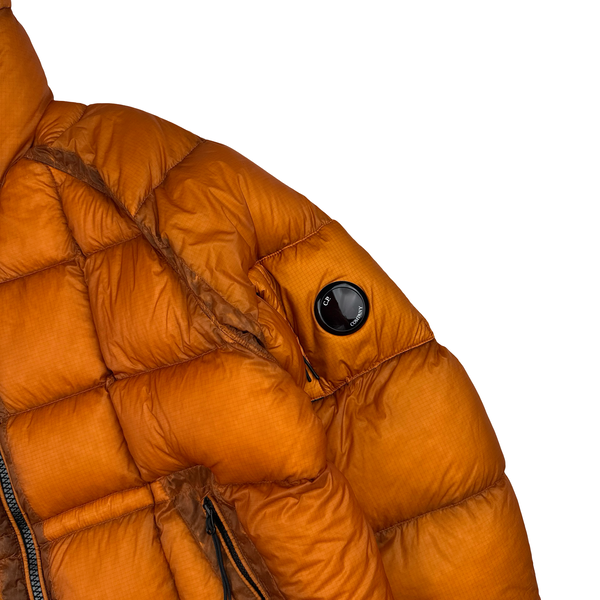 CP Company Orange Down Filled DD Shell Lens Viewer Puffer Jacket - Large