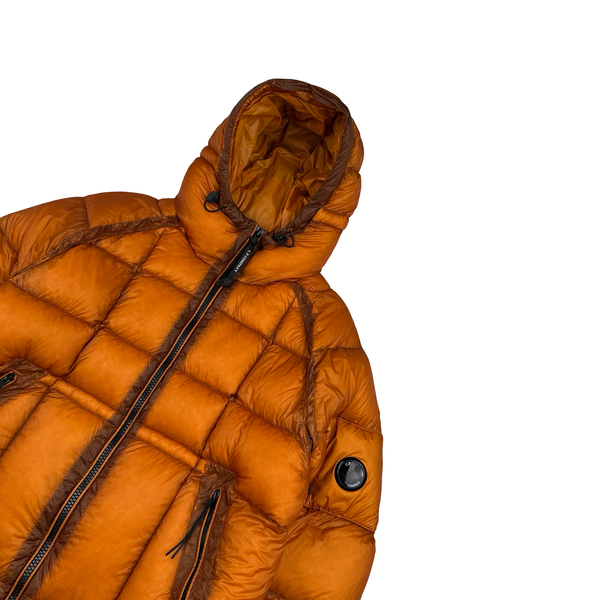 CP Company Orange Down Filled DD Shell Lens Viewer Puffer Jacket - Large