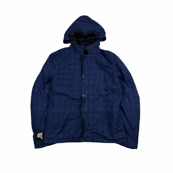 CP Company Jaeger LeCoultre Reversible Navy/Checked Goggle Jacket - Large