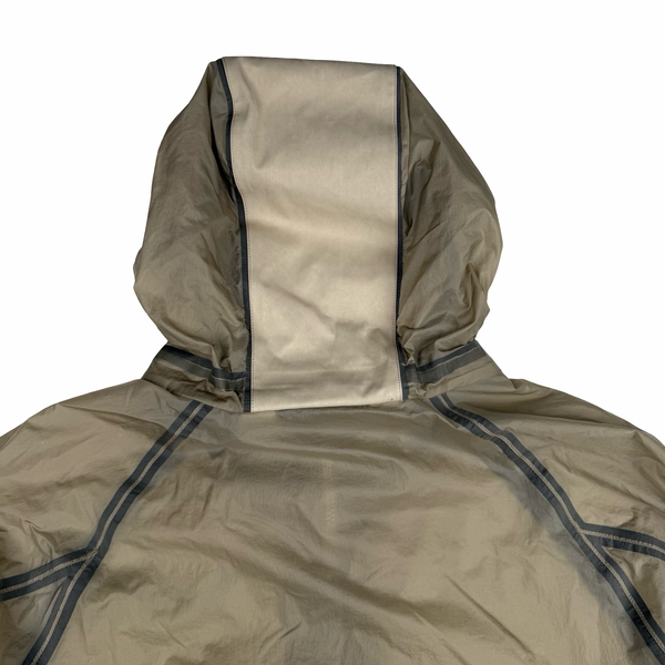 Ten C Beige Transparent Lightweight Short Combo Bonded Parka Jacket - Large (50)