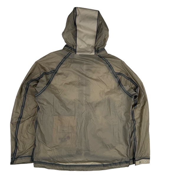 Ten C Beige Transparent Lightweight Short Combo Bonded Parka Jacket - Large (50)