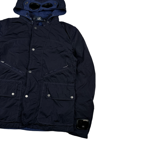 CP Company Jaeger LeCoultre Reversible Navy/Checked Goggle Jacket - Large