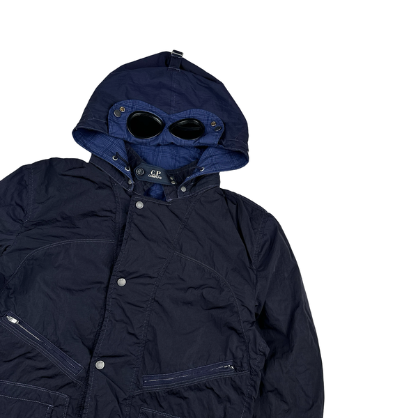 CP Company Jaeger LeCoultre Reversible Navy/Checked Goggle Jacket - Large
