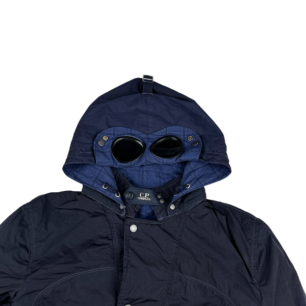 CP Company Jaeger LeCoultre Reversible Navy/Checked Goggle Jacket - Large