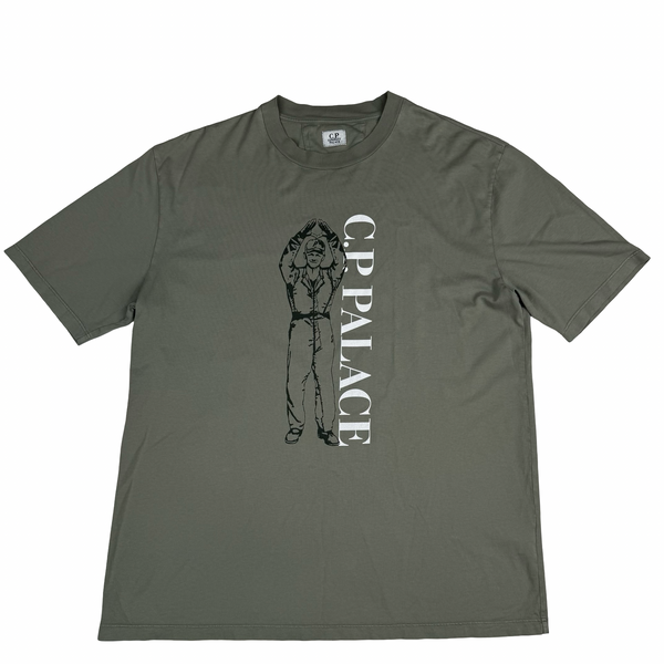 CP Company X Palace Sage Cotton Graphic Chester Perry T-Shirt - Large