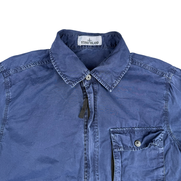 Stone Island 2017 Navy Zipped Front Pocket Overshirt - Medium