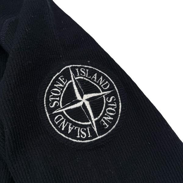 Stone Island Vintage Black Rib Knit Compass Jumper - XL
