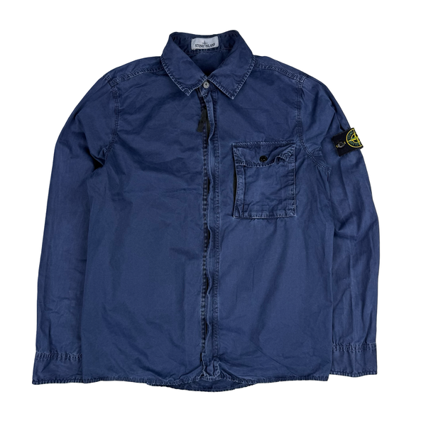 Stone Island 2017 Navy Zipped Front Pocket Overshirt - Medium