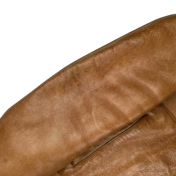 Hugo Boss Leather Brown Bomber Jacket - Medium