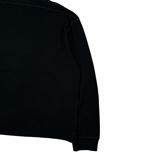 Stone Island Vintage Black Rib Knit Compass Jumper - XL