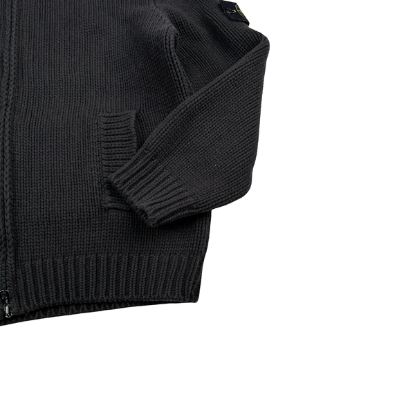 Stone Island 2003 Cotton Heavyweight Knit Zip Up High Neck Jumper - XL