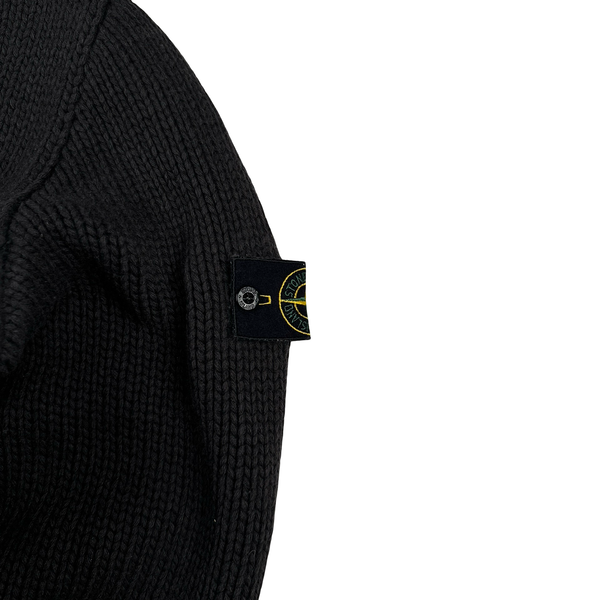 Stone Island 2003 Cotton Heavyweight Knit Zip Up High Neck Jumper - XL