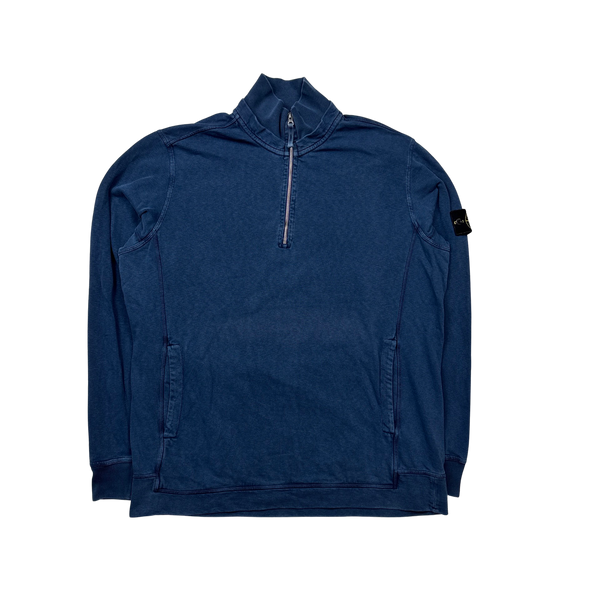 Stone Island Blue 2017 Quarter Zip Pullover Jumper - XXL
