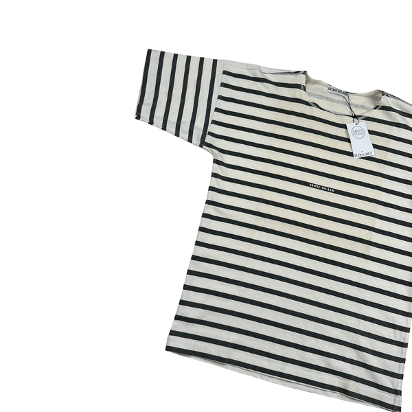 Stone Island Vintage 1990 Cotton Blue Striped T Shirt - Medium