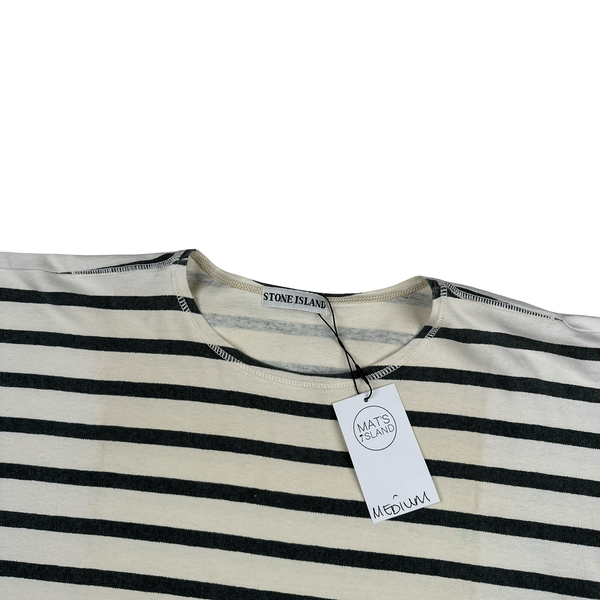 Stone Island Vintage 1990 Cotton Blue Striped T Shirt - Medium
