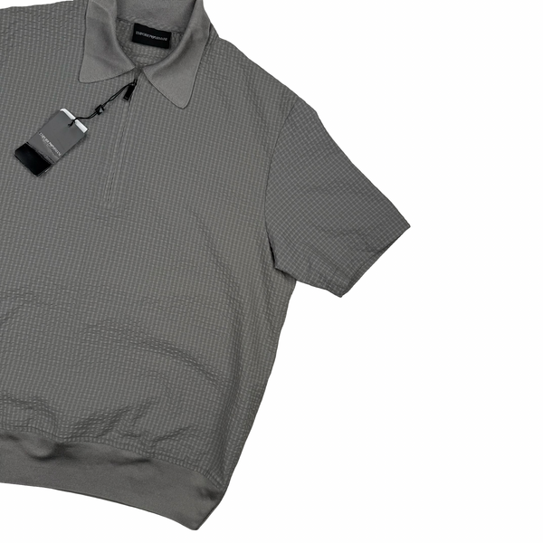 Emporio Armani Textured Seersucker Knit Collar Lux Resort Set - Medium