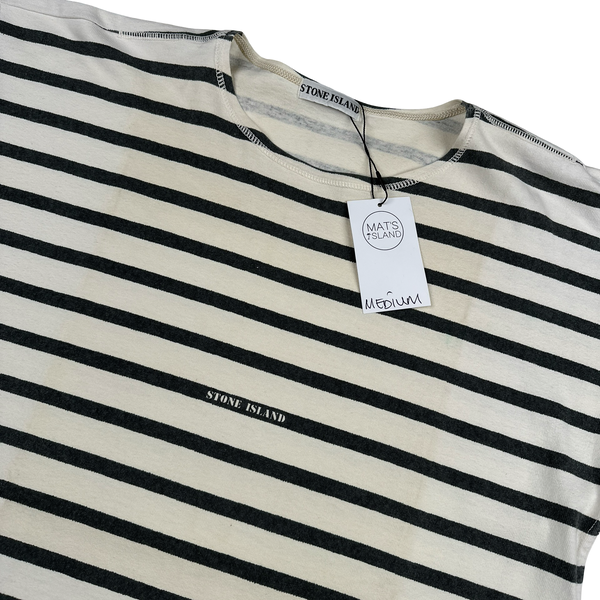 Stone Island Vintage 1990 Cotton Blue Striped T Shirt - Medium