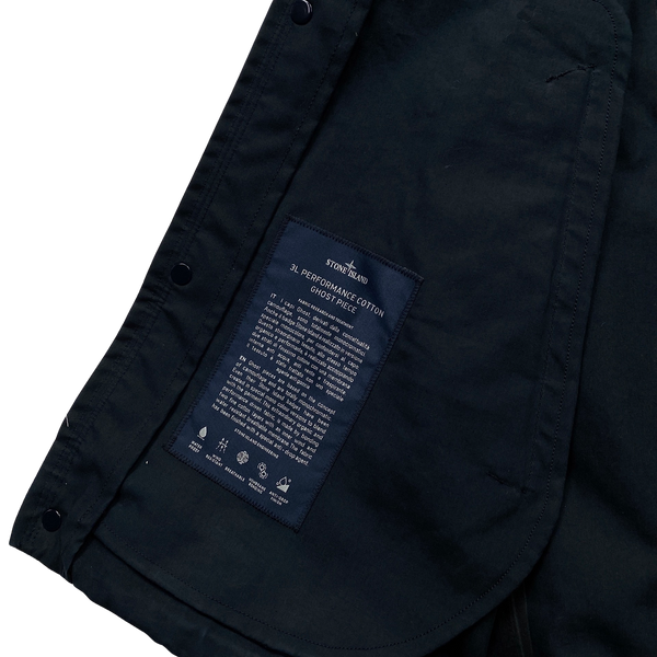 Stone Island Navy 3L Ghost Performance Cotton Jacket - Medium