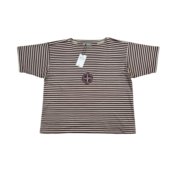 Stone Island Vintage 1987 Cotton Red Striped T Shirt - XL