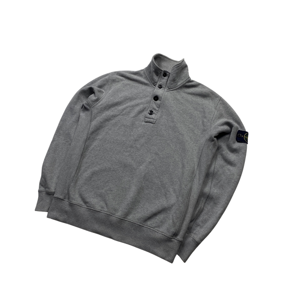 Stone Island Grey Thick Cotton Pullover Jumper - XL