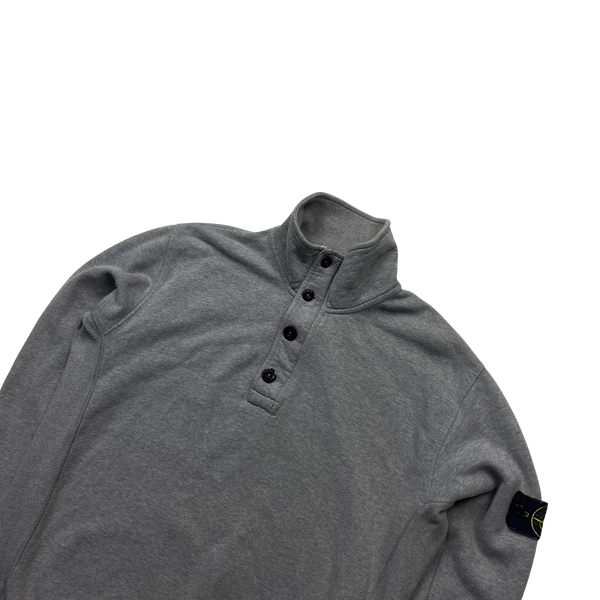 Stone Island Grey Thick Cotton Pullover Jumper - XL