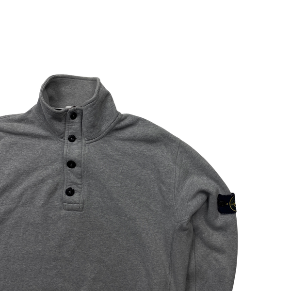 Stone Island Grey Thick Cotton Pullover Jumper - XL
