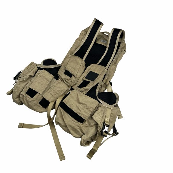 CP Company Metropolis Beige Chrome Nylon Utility Vest Backpack