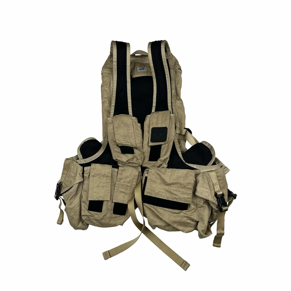 CP Company Metropolis Beige Chrome Nylon Utility Vest Backpack