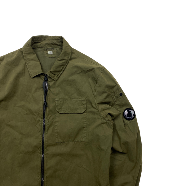 CP Company Khaki Zipped Lens Viewer Overshirt - Large