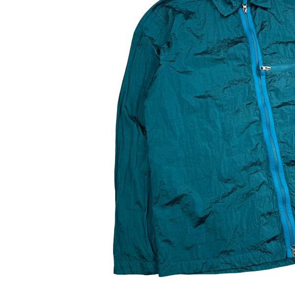 Stone Island 2023 Turquoise Blue Nylon Metal Econyl Overshirt - XXL