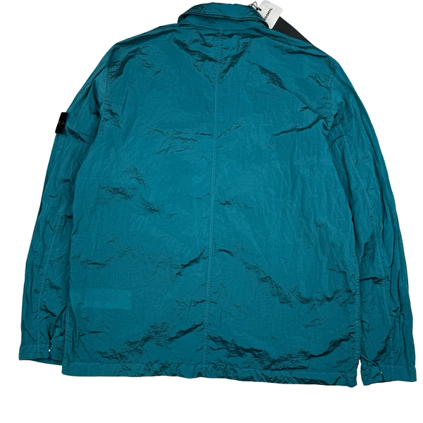 Stone Island 2023 Turquoise Blue Nylon Metal Econyl Overshirt - XXL