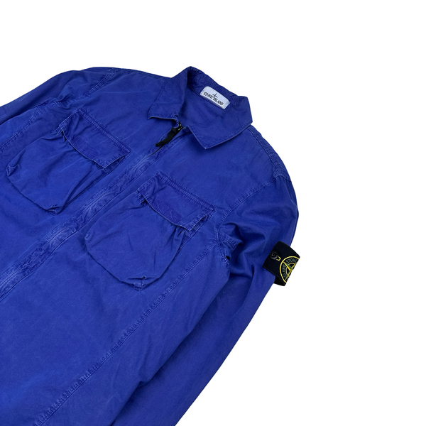 Stone Island 2022 Blue Double Pocket Overshirt - Medium