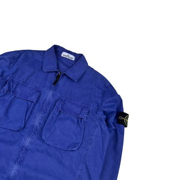 Stone Island 2022 Blue Double Pocket Overshirt - Medium