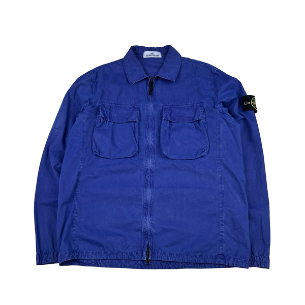 Stone Island 2022 Blue Double Pocket Overshirt - Medium