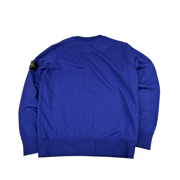 Stone Island 2022 Blue Cotton Crewneck Sweatshirt - Medium