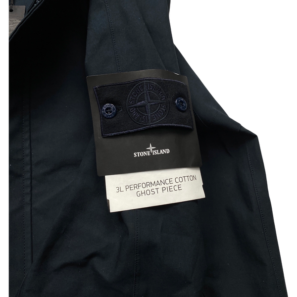 Stone Island Navy 3L Ghost Performance Cotton Jacket - Medium
