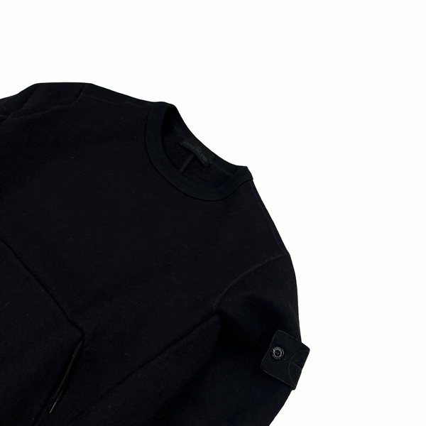 Stone Island 2018 Black Wool Ghost Crewneck - Small