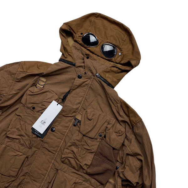 CP Company Tobacco Brown 500 Miglia La Mille Flatt Nylon Hooded Jacket - Large