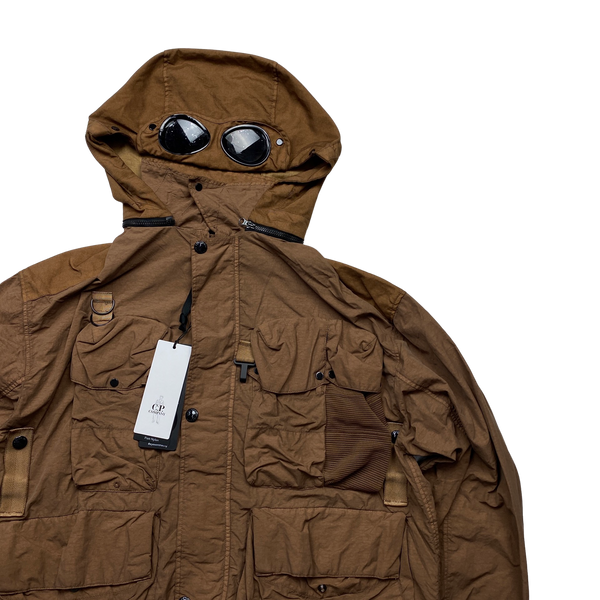 CP Company Tobacco Brown 500 Miglia La Mille Flatt Nylon Hooded Jacket - Large