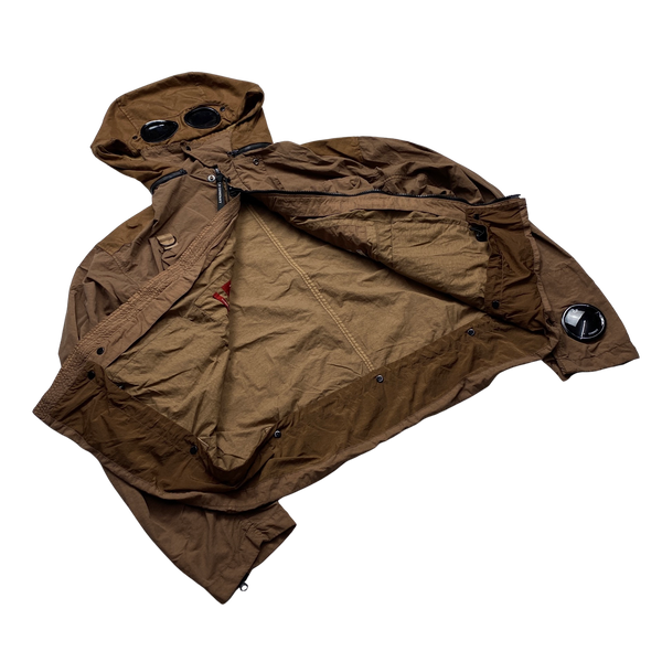 CP Company Tobacco Brown 500 Miglia La Mille Flatt Nylon Hooded Jacket - Large
