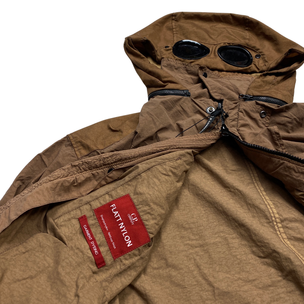 CP Company Tobacco Brown 500 Miglia La Mille Flatt Nylon Hooded Jacket - Large