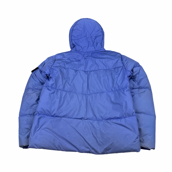 Stone Island 2021 Blue Crinkle NY Down Puffer Jacket - Large
