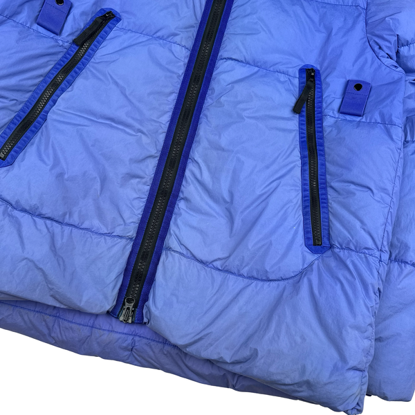 Stone Island 2021 Blue Crinkle NY Down Puffer Jacket - Large