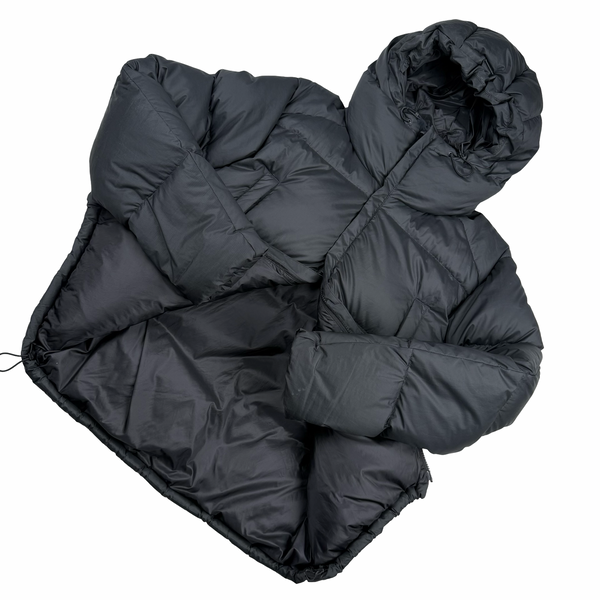 Snow Peak Black Down Hooded Puffer Jacket - Medium