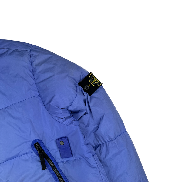 Stone Island 2021 Blue Crinkle NY Down Puffer Jacket - Large