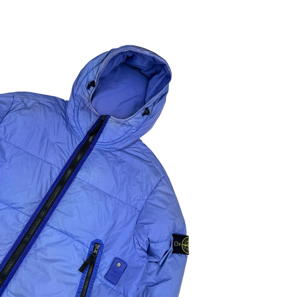 Stone Island 2021 Blue Crinkle NY Down Puffer Jacket - Large