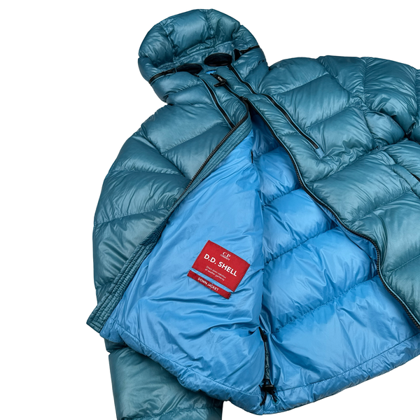 CP Company Blue DD Shell Google Multi Zip Puffer Jacket - Medium
