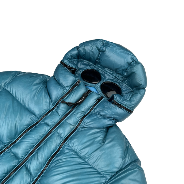 CP Company Blue DD Shell Google Multi Zip Puffer Jacket - Medium