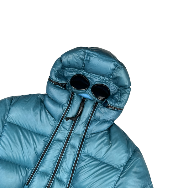 CP Company Blue DD Shell Google Multi Zip Puffer Jacket - Medium